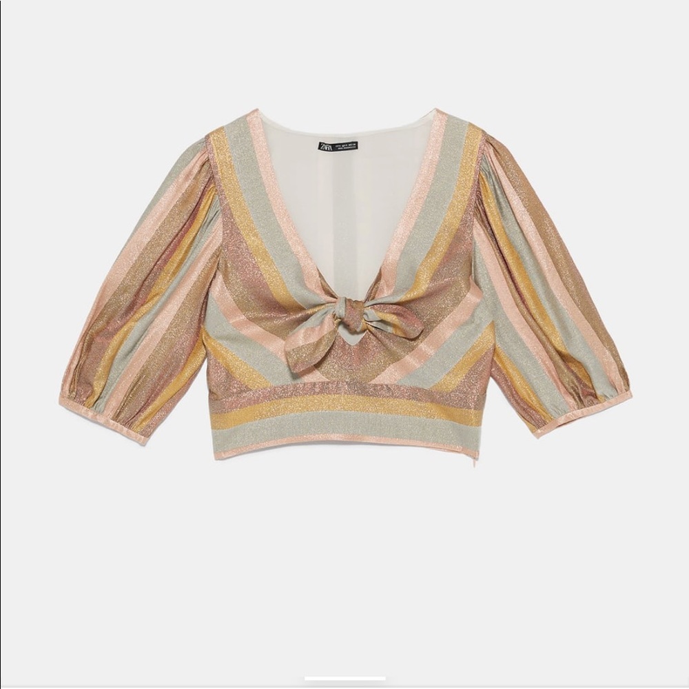 Zara glitter strip top XS
